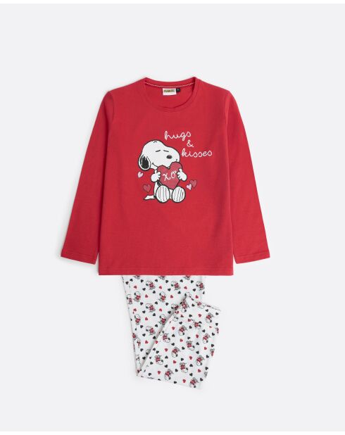 In My Heart roter Langarm-Pyjama
