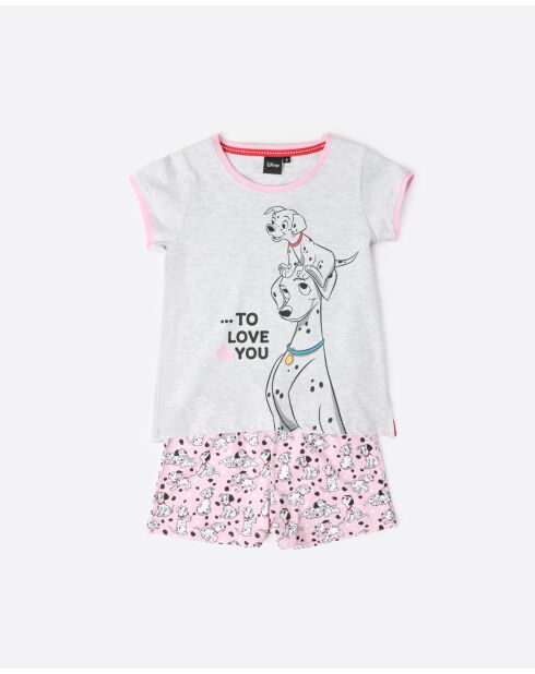Pyjama à manches courtes 101 raisons gris chiné