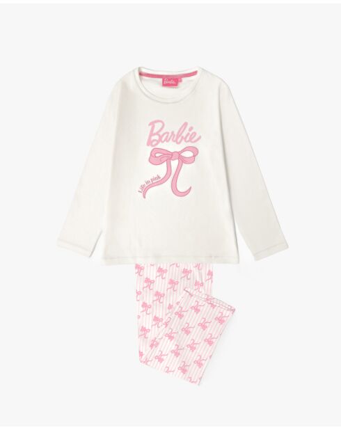 Pyjama Barbie à manches longues écru