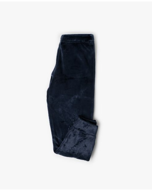 Warme pyjama met lange mouwen, blauw sneeuwpatroon