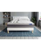 Pack lit complet Actilatex Relax blanc avec matelas, sommier blanc en kit, 2 oreillers et couette - 160x200 cm