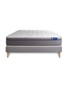 Ensemble matelas et sommier Actiflex Zen gris avec sommier gris en kit - 140x190 cm