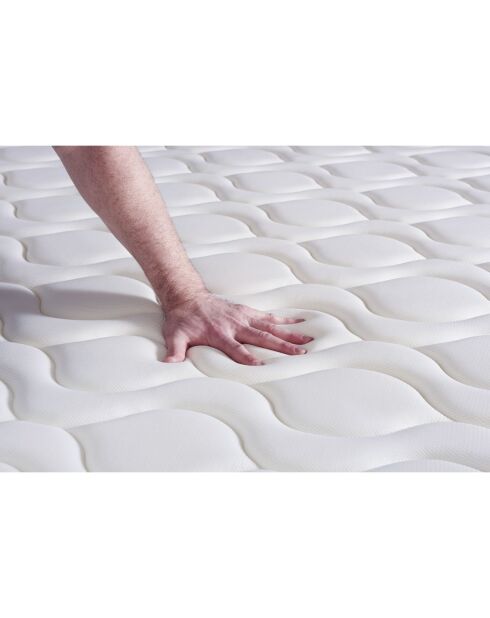 Ensemble matelas et sommier ActiMemo Zen blanc avec sommier blanc en kit - 140x190 cm