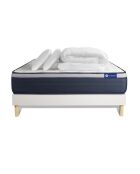 Pacchetto letto completo Actiflex Max bianco con materasso, kit boxspring bianco, 2 cuscini e piumone - 140x190 cm