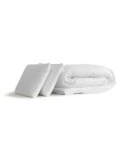 Mochila de cama completa Actiflex Soft blanca con colchón, kit de somier blanco, 2 almohadas y edredón, 200 x 200 cm