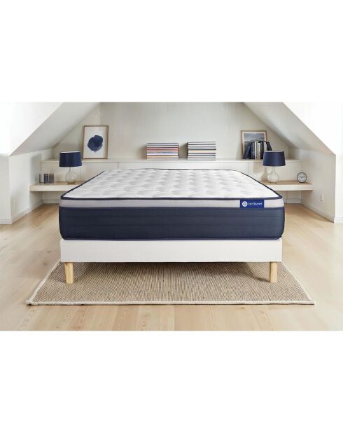 Set materasso e molle Actimemo Max bianchi con molle bianche in kit - 160x200 cm