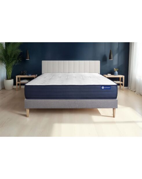 Ensemble matelas et sommier Actimemo Life gris avec sommier gris en kit - 180x200 cm