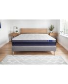 Ensemble matelas et sommier Actilatex Morpho gris avec sommier gris en kit - 160x200 cm
