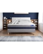 Pack lit complet Actilatex Confort gris avec matelas, sommier gris en kit, 2 oreillers et couette - 180x200 cm