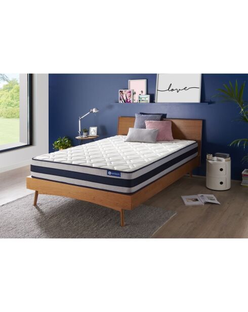 Matelas à ressorts ensachés et mémoire de forme Actiflex Ergo blanc - 200x200 cm