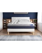 Pack lit complet Actimemo Confort blanc avec matelas, sommier blanc en kit, 2 oreillers et couette - 140x190 cm