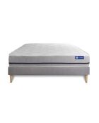Ensemble matelas et sommier Actiflex Soft gris avec sommier gris en kit - 140x190 cm