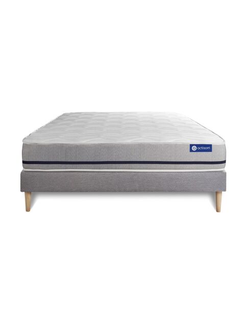 Ensemble matelas et sommier Actiflex Soft gris avec sommier gris en kit - 140x190 cm