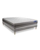 Ensemble matelas et sommier Actilatex Relax gris avec sommier gris en kit - 140x190 cm