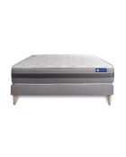 Ensemble matelas et sommier Actilatex Relax gris avec sommier gris en kit - 140x190 cm