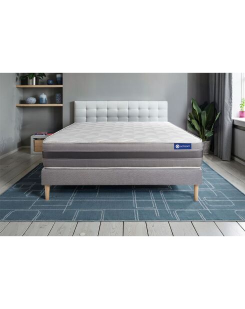 Set de colchón y somier Actilatex Relax gris con somier gris en kit - 140x190 cm