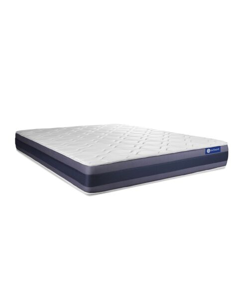 Ensemble matelas et sommier Actiflex Morpho blanc avec sommier blanc en kit - 200x200 cm