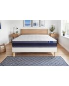 Ensemble matelas et sommier Actiflex Morpho blanc avec sommier blanc en kit - 200x200 cm