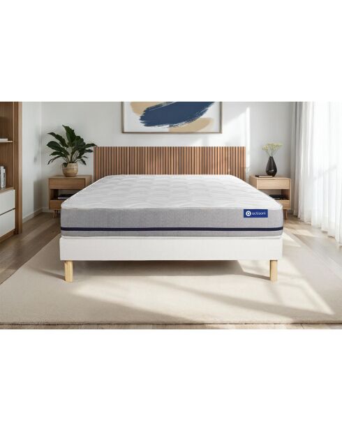 Ensemble matelas et sommier Actiflex Soft blanc avec sommier blanc en kit - 200x200 cm