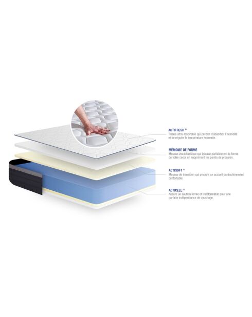 Matelas à mémoire de forme Actimemo Max blanc - 200x200 cm