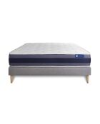 Ensemble matelas et sommier Actiflex Morpho gris avec sommier gris en kit - 140x190 cm