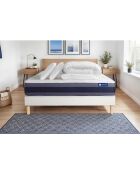 Pack lit complet Actiflex Morpho blanc avec matelas, sommier blanc en kit, 2 oreillers et couette - 160x200 cm