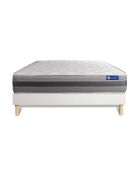 Ensemble matelas et sommier Actilatex Relax blanc avec sommier blanc en kit - 140x190 cm