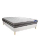 Ensemble matelas et sommier Actilatex Relax blanc avec sommier blanc en kit - 140x190 cm