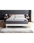 Pack lit complet Actiflex Plus blanc avec matelas, sommier blanc en kit, 2 oreillers et couette - 200x200 cm