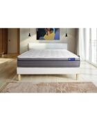 Ensemble matelas et sommier ActiMemo Zen blanc avec sommier blanc en kit - 160x200 cm