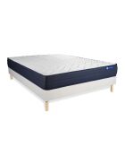 Ensemble matelas et sommier Actimemo Life blanc avec sommier blanc en kit - 140x190 cm