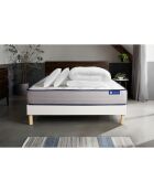 Pack lit complet Actimemo Form blanc avec matelas, sommier blanc en kit, 2 oreillers et couette - 180x200 cm