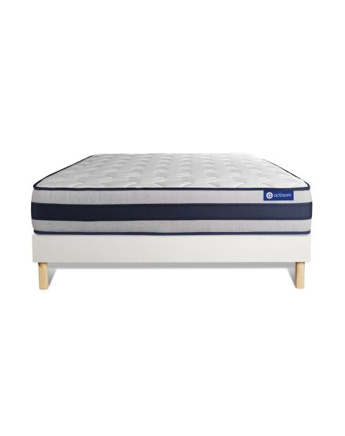 Ensemble matelas et sommier Actiflex Ergo blanc avec sommier blanc en kit - 200x200 cm
