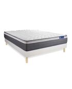 Set materasso bianco ActiMemo Plus con molle scatolate bianche in kit - 140x190 cm
