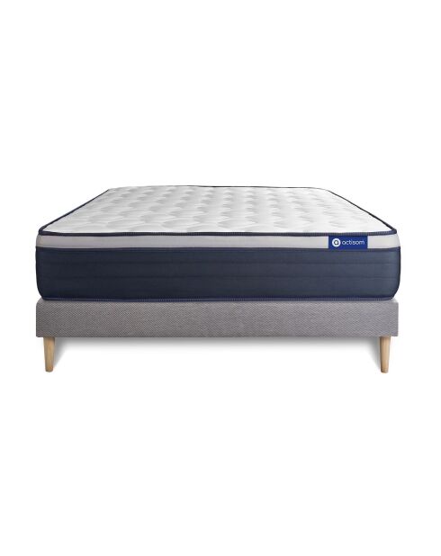 Ensemble matelas et sommier Actiflex Max gris avec sommier gris en kit - 160x200 cm
