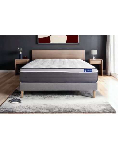 Set materasso grigio Actilatex Plus con molle a rete grigia in kit - 180x200 cm