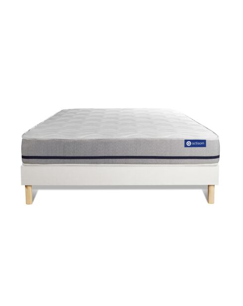 Ensemble matelas et sommier Actiflex Soft blanc avec sommier blanc en kit - 140x190 cm