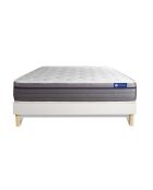 Ensemble matelas et sommier Actiflex Zen blanc avec sommier blanc en kit - 140x190 cm