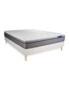 Ensemble matelas et sommier Actiflex Zen blanc avec sommier blanc en kit - 140x190 cm