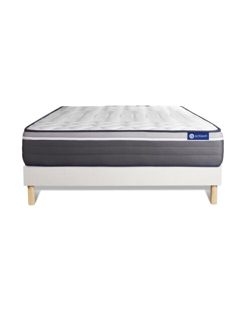 Ensemble matelas et sommier Actiflex Plus blanc avec sommier blanc en kit - 160x200 cm
