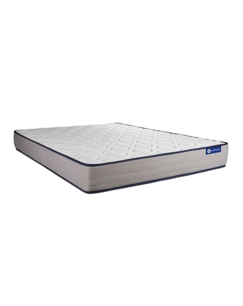 Pack lit complet Actimemo Form blanc avec matelas, sommier blanc en kit, 2 oreillers et couette - 160x200 cm