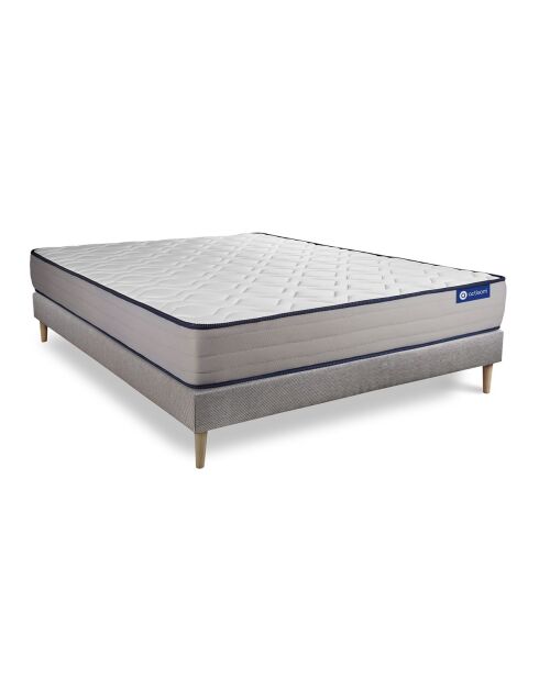 Ensemble matelas et sommier Actimemo Form gris avec sommier gris en kit - 180x200 cm