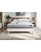 Pack lit complet Actimemo Soft blanc avec matelas, sommier blanc en kit, 2 oreillers et couette - 140x190 cm