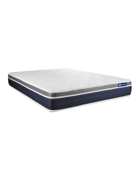 Ensemble matelas et sommier Actiflex Confort blanc avec sommier blanc en kit - 160x200 cm