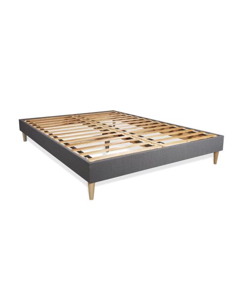 Ensemble matelas et sommier Actiflex Soft gris avec sommier gris en kit - 200x200 cm