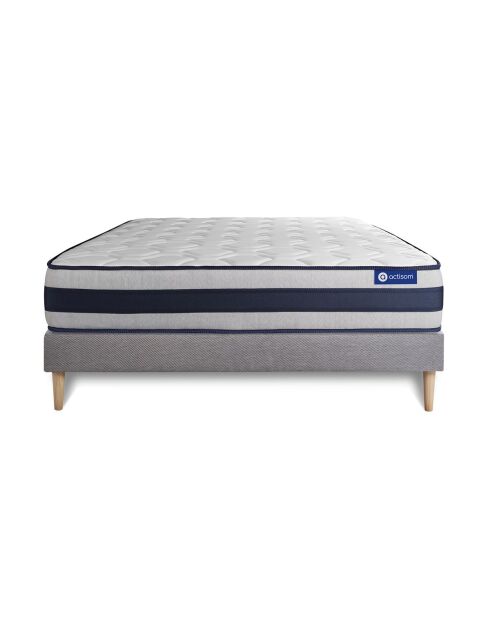 Ensemble matelas et sommier Actiflex Ergo gris avec sommier gris en kit - 200x200 cm
