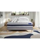 Pack lit complet Actiflex Ergo gris avec matelas, sommier gris en kit, 2 oreillers et couette - 180x200 cm
