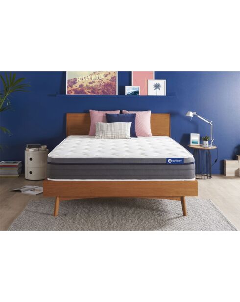 Matelas à ressorts ensachés et mémoire de forme Actiflex Zen blanc - 140x190 cm