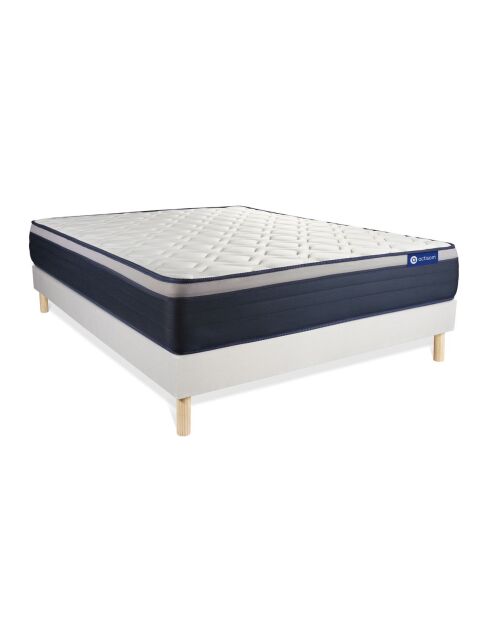 Ensemble matelas et sommier Actiflex Max blanc avec sommier blanc en kit - 140x190 cm