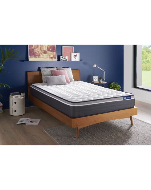 Matelas à ressorts ensachés et mémoire de forme Actiflex Plus blanc - 200x200 cm